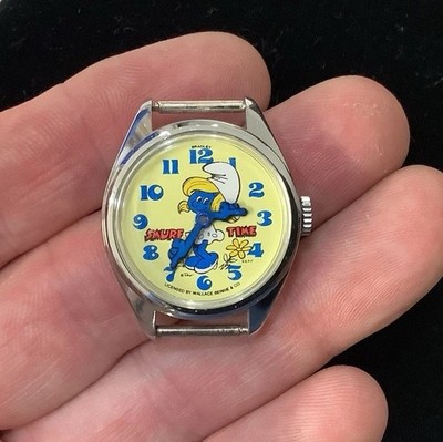Vintage SMURF TIME Smurfette FloatingArms Wristwatch Bradley Clean But Overwound