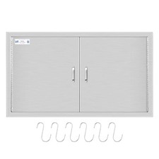 Hally BBQ Access Door 36" W x 21" H of 304 Stainless Steel Double Doors with 2