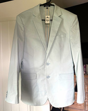 Express Men Extra Slim Hyper Stretch Cotton Blend Blue 2-Button Notch Jacket 36