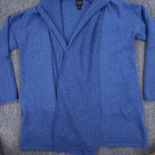 Eileen Fisher Sweater Womens Large Wool Blend Open Front Cardigan Pockets Knit - Bild 5 von 12