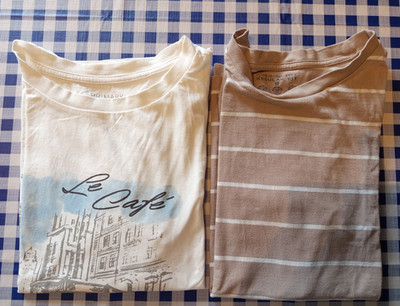 Primark Herren T-Shirt weiß Stadt Druckgrafik Logo Rundhals Kurzarm Regular M