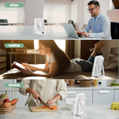 Travel Fan for Sleeping, 6.8" Small Portable Fan Rechargeable Battery Powered, 1 - Bild 7 von 12