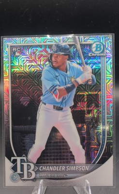 #ad 2025 Bowman Chrome Chandler Simpson #18 Mega Box Mojo Refractor RC $1.00