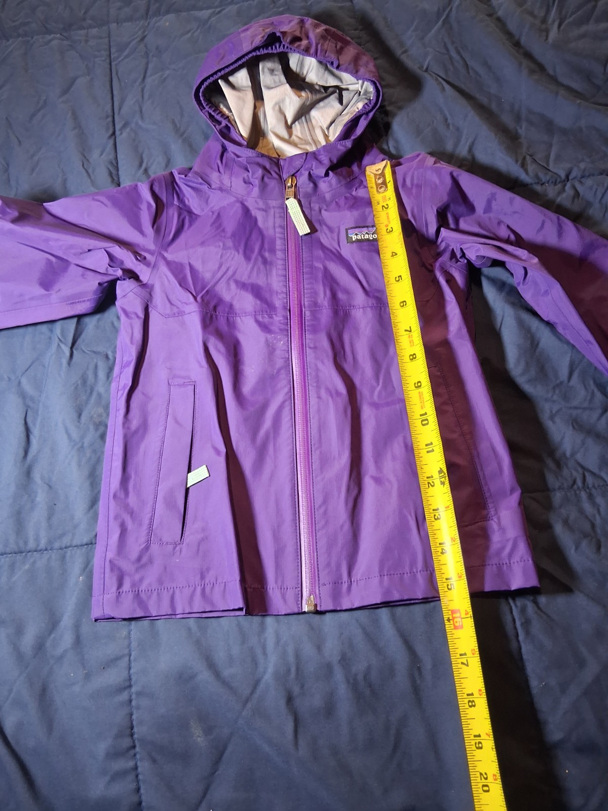 Patagonia H2No Magenta Purple Mesh Lined Hooded Rain Coat Jacket Girls 3T thumbnail 4