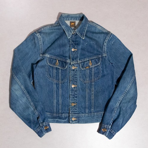 Vintage 70s Lee 101-J Riders Blue Denim Trucker Jacket USA Made Size 38 (Small) - Bild 1 von 7