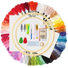 91pcs Embroidery Kit for Beginners 50 Colors Cross Stitch Supplies NEW