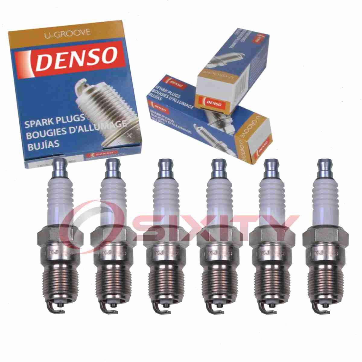 6 pc Denso Standard U-Groove Spark Plugs for 2001-2003 Pontiac Aztek 3.4L V6 vi