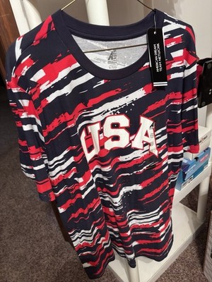 ADTN American Dream Team Network Men's Size XL USA T-Shirt Red White Blue NWT