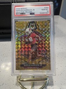 2024 Panini Mosaic Marvin Harrison JR. #304 Reactive Yellow PSA 10 Rookie