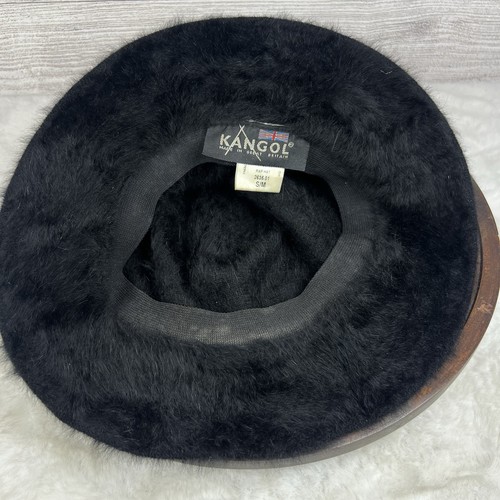 Vintage Kangol Furgora Bucket Hat Black Angora Rabbit Fur Blend Size S/M 90s - Picture 6 of 10