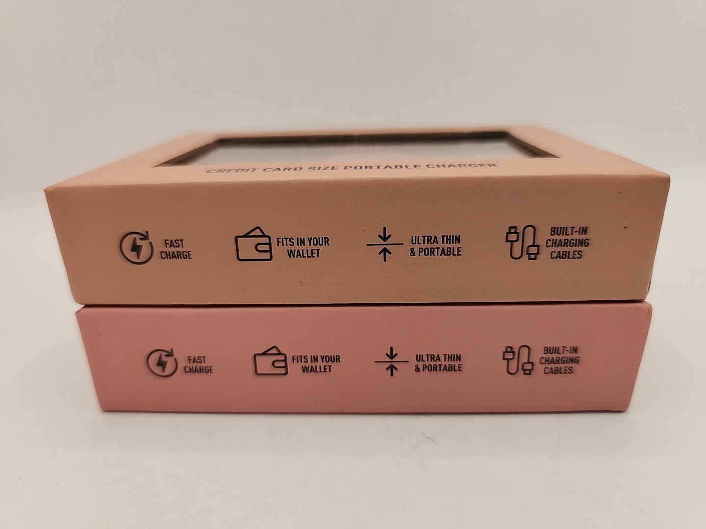 NEW Aquavault Credit Card Size 2300mAh Portable Charger. Pink. Lot of 2