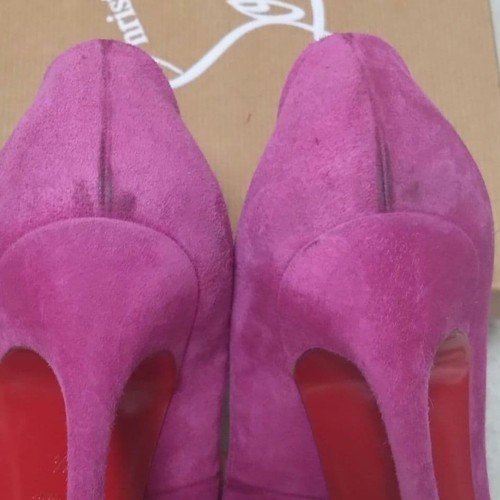 Christian Louboutin Suede High Heels Pumps Size:37.5/JP:24.5 Purple 131643K Auth - Picture 12 of 18