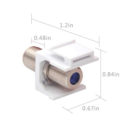 Versatile 3GHz Coax Keystone Jack, 10-Pack - Perfect for Wall Plates and Panels - Afbeelding 7 van 9