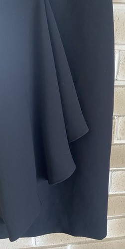 NWT Talbots Flounce Hem Faux Wrap Black Sleeveless Dress 16 Petite - Picture 2 of 7