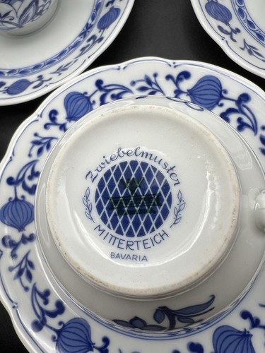 Zwiebelmuster Vtg Coffee Set Of 5 With Creamer, Sugar, 8” Plates Mothers Day - Picture 4 of 15