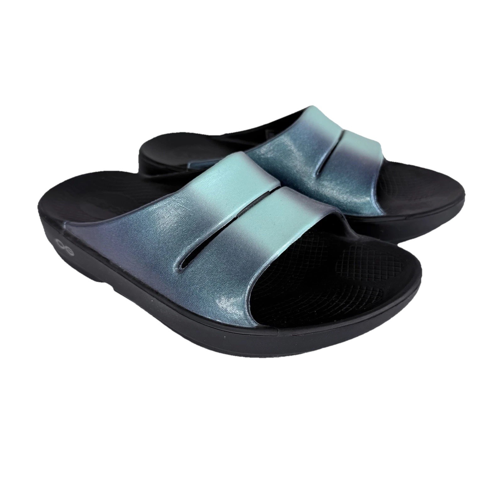 OOFOS Women's OOahh Luxe Slide Sandal - Midnight Spectre Women's Size 6
