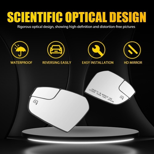 2x Driver and Passenger Side Mirror Glass Glasses Lens For 2016-2019 Ford Escape - Picture 17 of 20