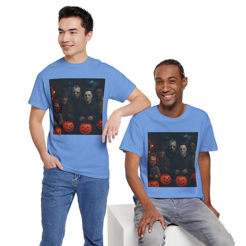 Halloween Horror Unisex Cotton Tee Spooky T-Shirt Micheal Myers, Freddy, Chucky - Picture 120 of 157