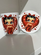 Betty Boop Ceramic Sublimation Mug and Coaster Set Brand New