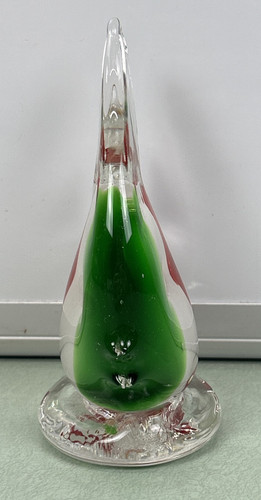 Figura fermacarte da collezione pesce angelo bianco rosso verde vetro artistico soffiato 5" - Foto 3 di 7