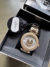 Versus Versace Women's Gold Metal Bracelet Watch, Silver Dial, Dress/Formal