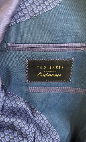 Ted Baker London Herren Woll Blazer Anzug Jacke Blau Gefüttert Gr. 42 S - Bild 1 von 4