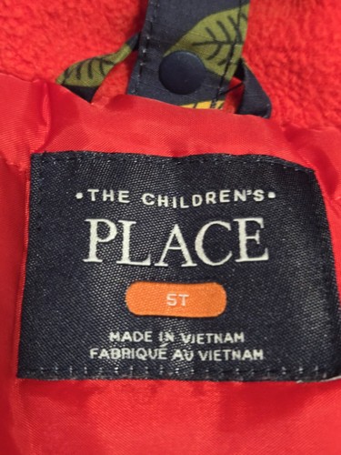 The Childrens Place Toddler Boys Dinosaur Winter Coat Sz 5T Full Zip Hooded - Picture 6 of 7