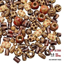 500 PCS Wooden Beads for Jewelry Making Adults, Painted Assorted 500 pcs
