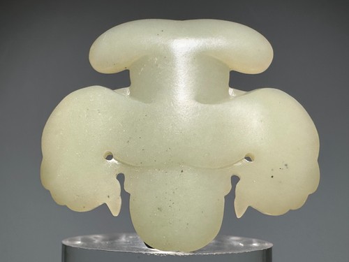 Rare Chinese Song Dy Old Jade Carved Pair of "Jia Lou Luo 迦楼罗" Pendant L 5.6 cm - Picture 16 of 24