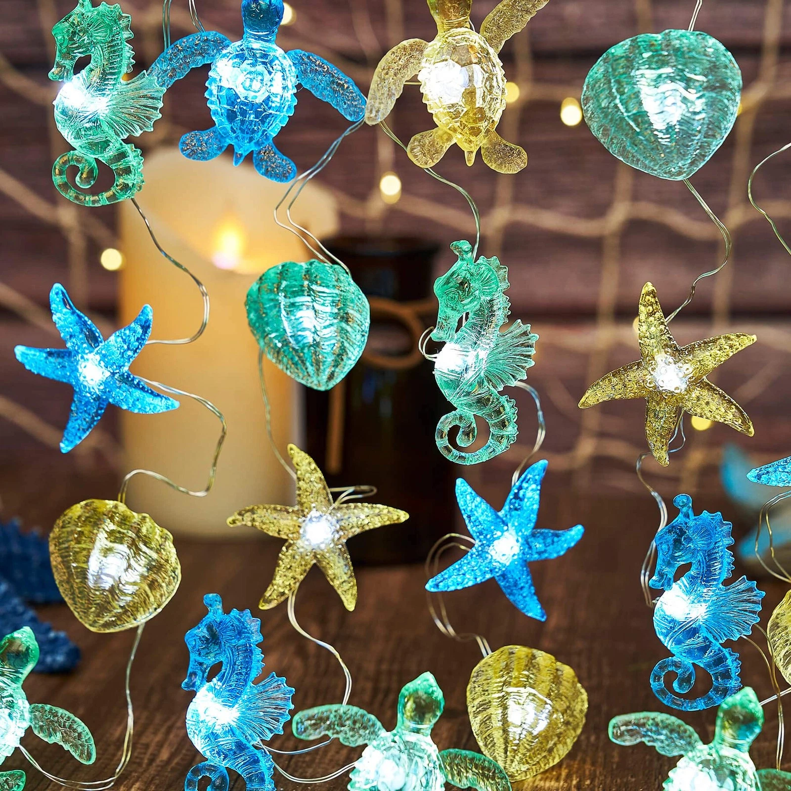 Belniak Nautical Theme Ocean Décor Beach Decorative String Lights Amber