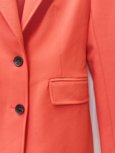 KAREN MILLEN BNWT SIZE 8 ORANGE RED LONGLINE Tailored Blazer - Picture 5 of 10