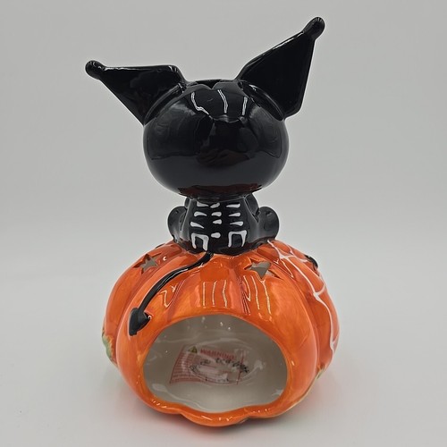 Hello Kitty Kuromi Jack-o-Lantern Tealight Holder Blue Sky Clayworks NEW 2024 - Picture 4 of 8