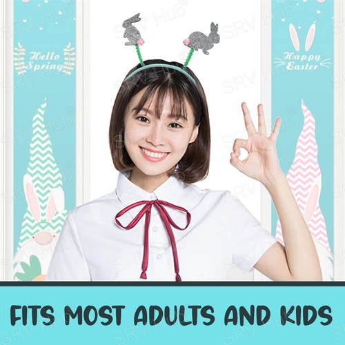 Bunny Ears Headband Rabbit Head Boppers Easter Party Fashion Kids Girls Gift lot - Picture 32 of 81