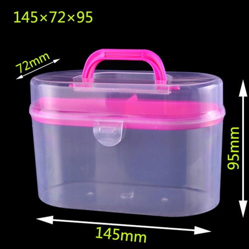 Portable Plastic Storage Container Double-wall Carrying Case for Sewing Supplies - Foto 12 di 12