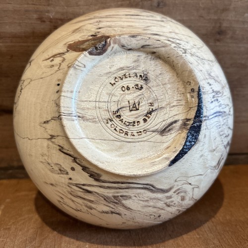 Lote de 2 Piezas Hecho a Mano Tazón de Madera Haya Dividida Loveland Colorado - Imagen 3 de 8