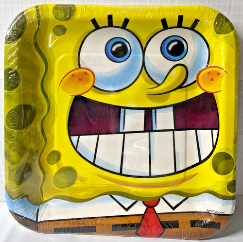 Designwear SpongeBob 9 Inch Dinner Plates 8 Count party picnic lunch snack NEW - Picture 3 of 3