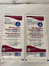 Dynarex #2365 Sterile Latex Surgical Gloves, Size 6.5 - lot of 2 pairs