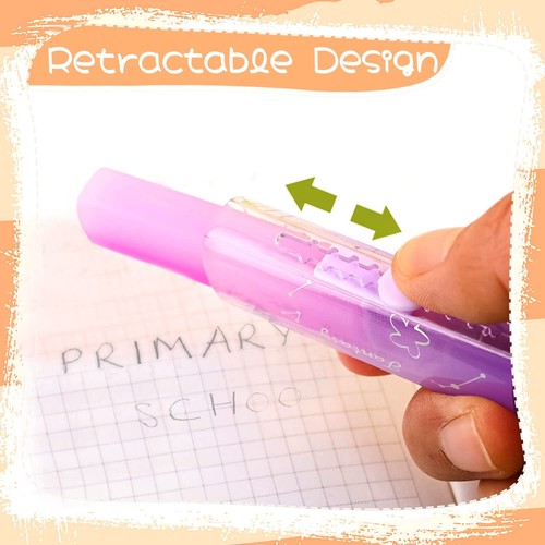 4Pcs Sliding Retractable Pencil Erasers with Cat Paw Plastic Sleeve Cute Jell... - Picture 7 of 7