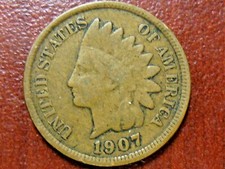 1907 United States Of America Indian Head Penny 