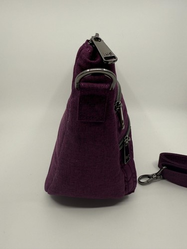 Lug Womens Purple Slider Crossbody Purse Nylon Travel Medium Handbag Quilted - Imagen 2 de 10