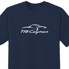 T-Shirt 718 Cayman Silhouette Gift for Porsche Fans Cotton Tee Choose 5 Colors