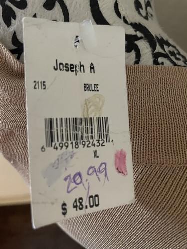 Joseph A Beige Stretch Faux Wrap Long Sleeve Top Size XL - Picture 5 of 6