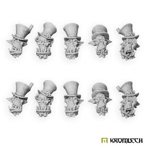 Ork War2 Cylinder Heads Orc Gentleorc Heads (10) Bitz Kromlech KRCB141 - Picture 3 of 4