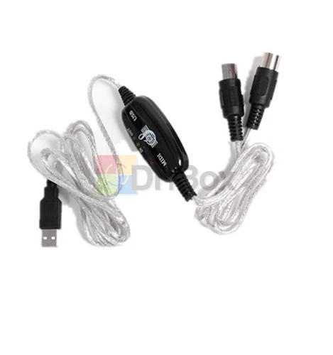 MIDI USB IN-OUT Interface Cable Cord Converter PC to Music Keyboard Adapter