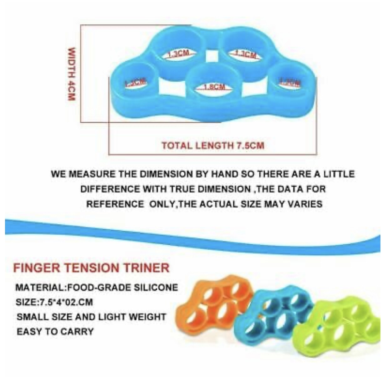 3Pcs Finger Hand Exerciser Strengthener Wrist Forearm Trainer Resistance Bands