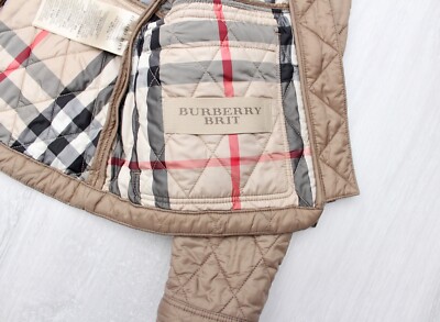 Women's BURBERRY BRIT Quilted Full Zip Jacket Nova Check Lined