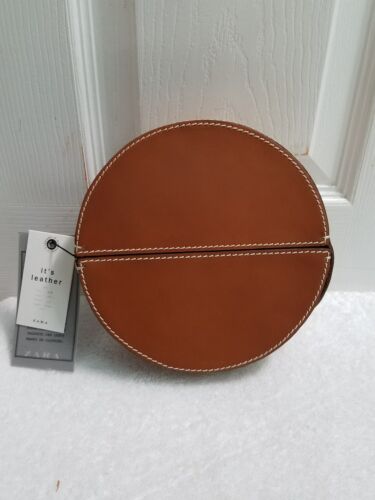 ZARA BROWN AND WHITE STUDIO OVAL LEATHER MINAUDIERE BAG REF. 8150/8152/ 104 NWT! - Picture 2 of 10