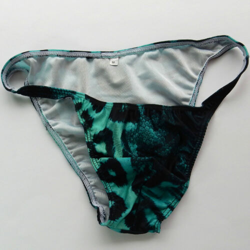 K377 P Herren String Bikini schmale Taille konturiert Tasche bedruckt Schwimmstoff - Bild 17 von 23