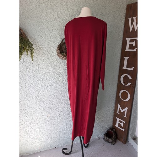 Eileen Fisher red Organic Cotton Interlock Sleep DressSize zl - Picture 7 of 9