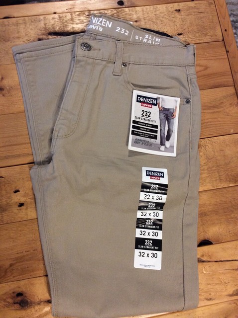 DENIZEN Levi's Men's 232 Slim Straight Fit Jeans Tan Khaki 32x30 NWT New | eBay